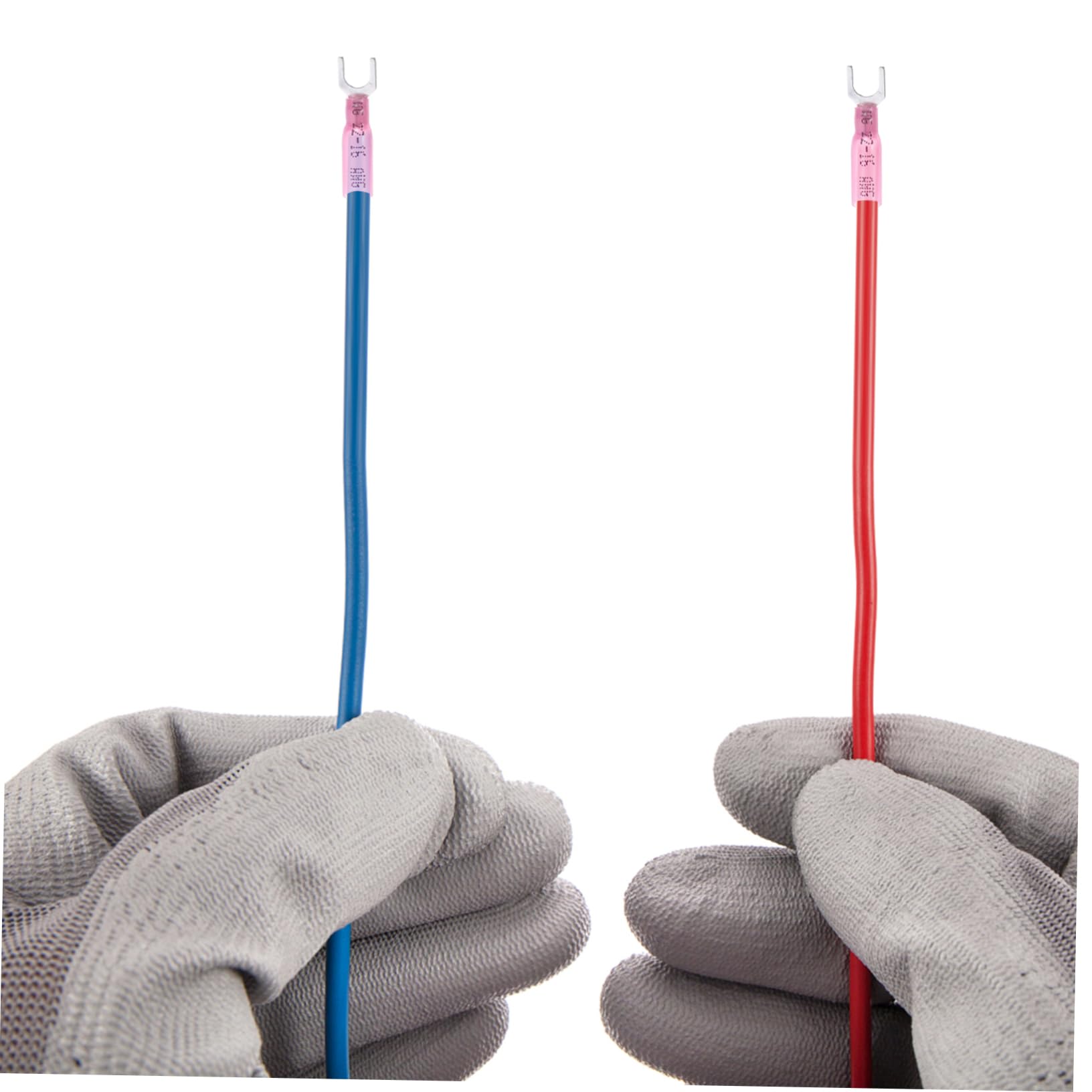 TIDTALEO 100Pcs Heat Shrink Fork Terminals Shaped Pre Insulated Electrical Connectors for Wiring Crimp Connectors for Home Automotive Use