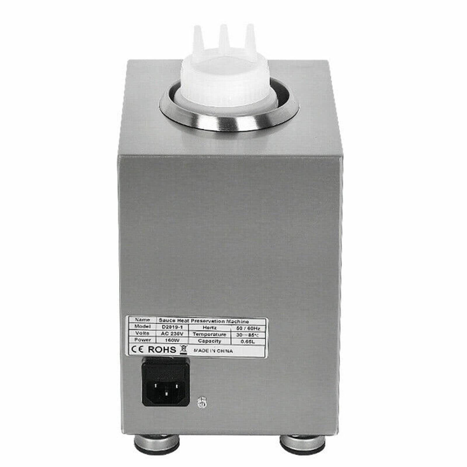 Distributeur de sauce électrique en acier inoxydable, 220 V, capacité 650 ml, pour les entreprises commerciales, la restauration et la maison, chauffe-sauce idéal pour un plaisir continu