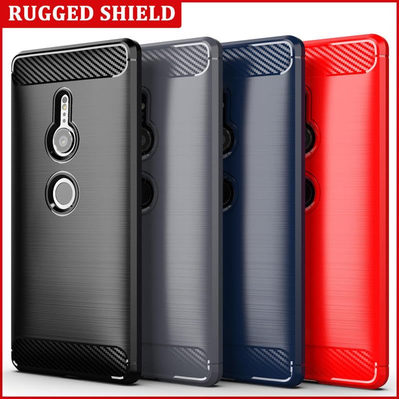 Image of Hybrid Carbon Fiber Back Case for Sony Xperia XZ2 (Blue)