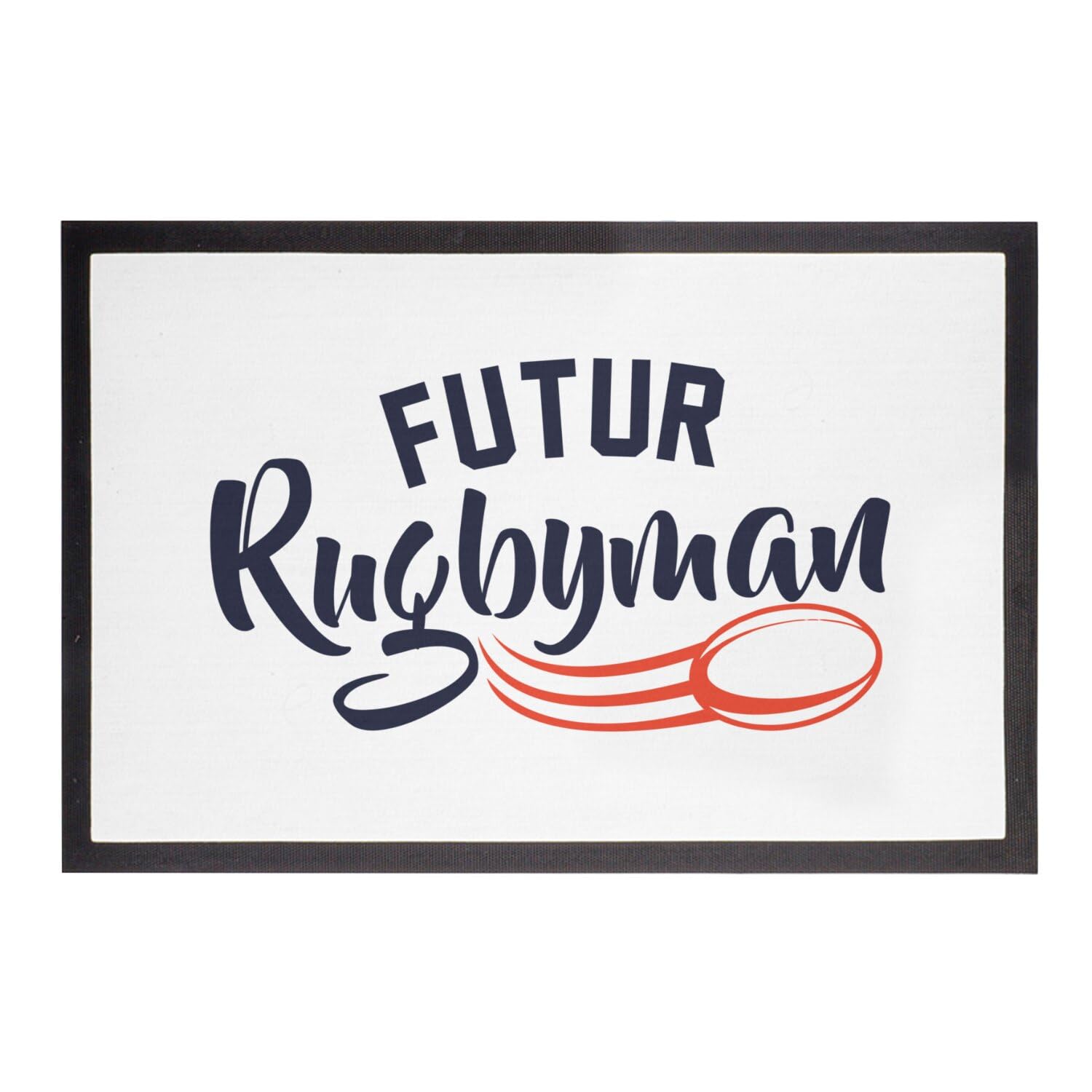 Paillasson Rugby Blanc anti-saleté Grand Tapis Entrée 75x50cm