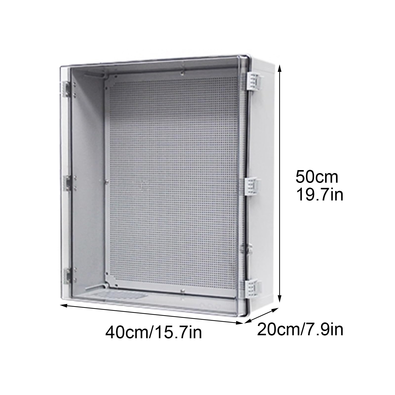 IP67 Wasserdichter Kunststoff-Schaltkasten, Elektrische Anschlussdose, mit Transparenter Abdeckung und Montageplatte(50x40x20cm/19.7x15.7x7.9in)