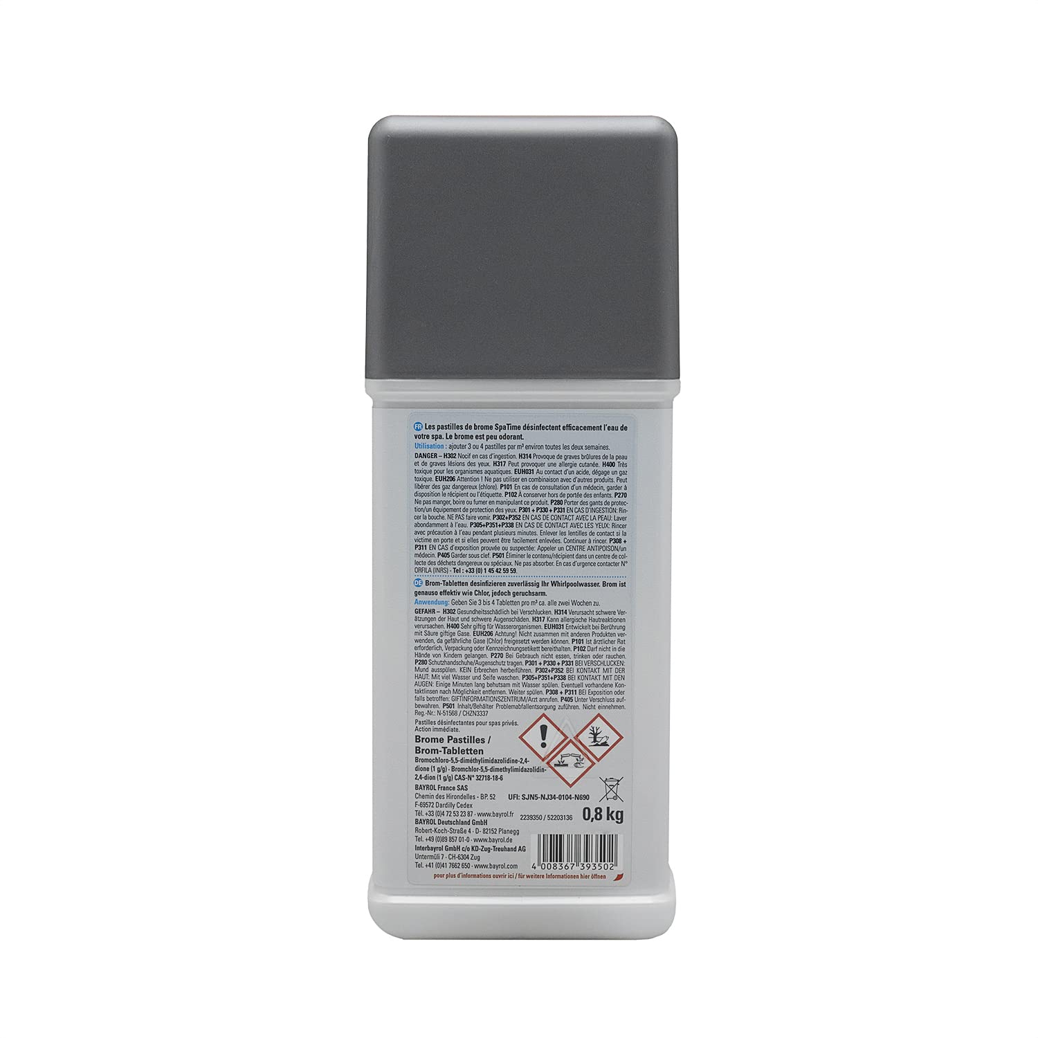 BAYROL SpaTime Brome Pastilles 20g - 0,8kg | Brome Lent - Désinfection Régulière - Dissolution Lente + 10 Tests HPS OFFERTS 6 en 1