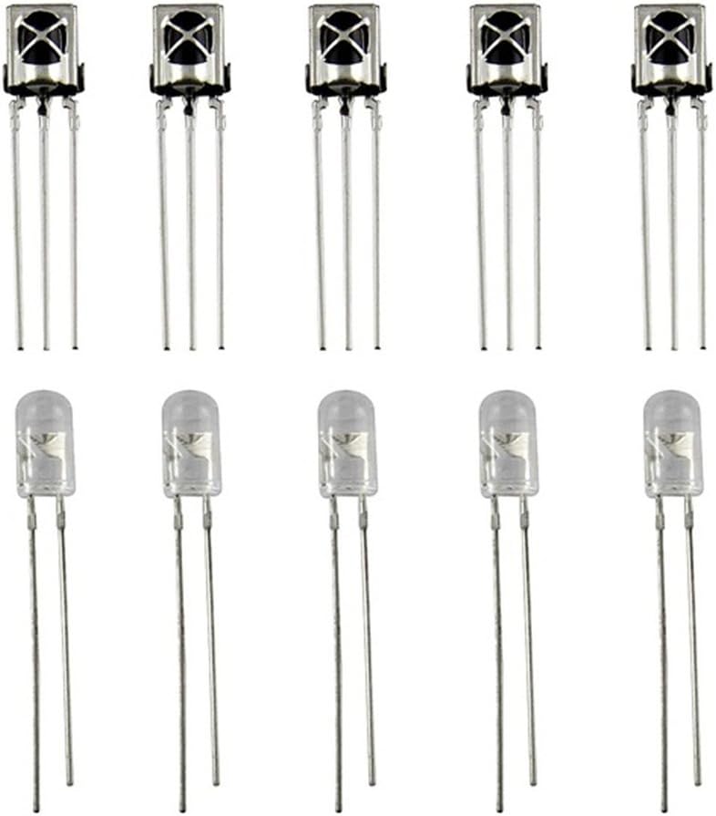 Infrared Diode LED IR Emitter and Receiver for Arduino, Raspberry Pi, DIY Smart Phone TV Control （5 Pairs）
