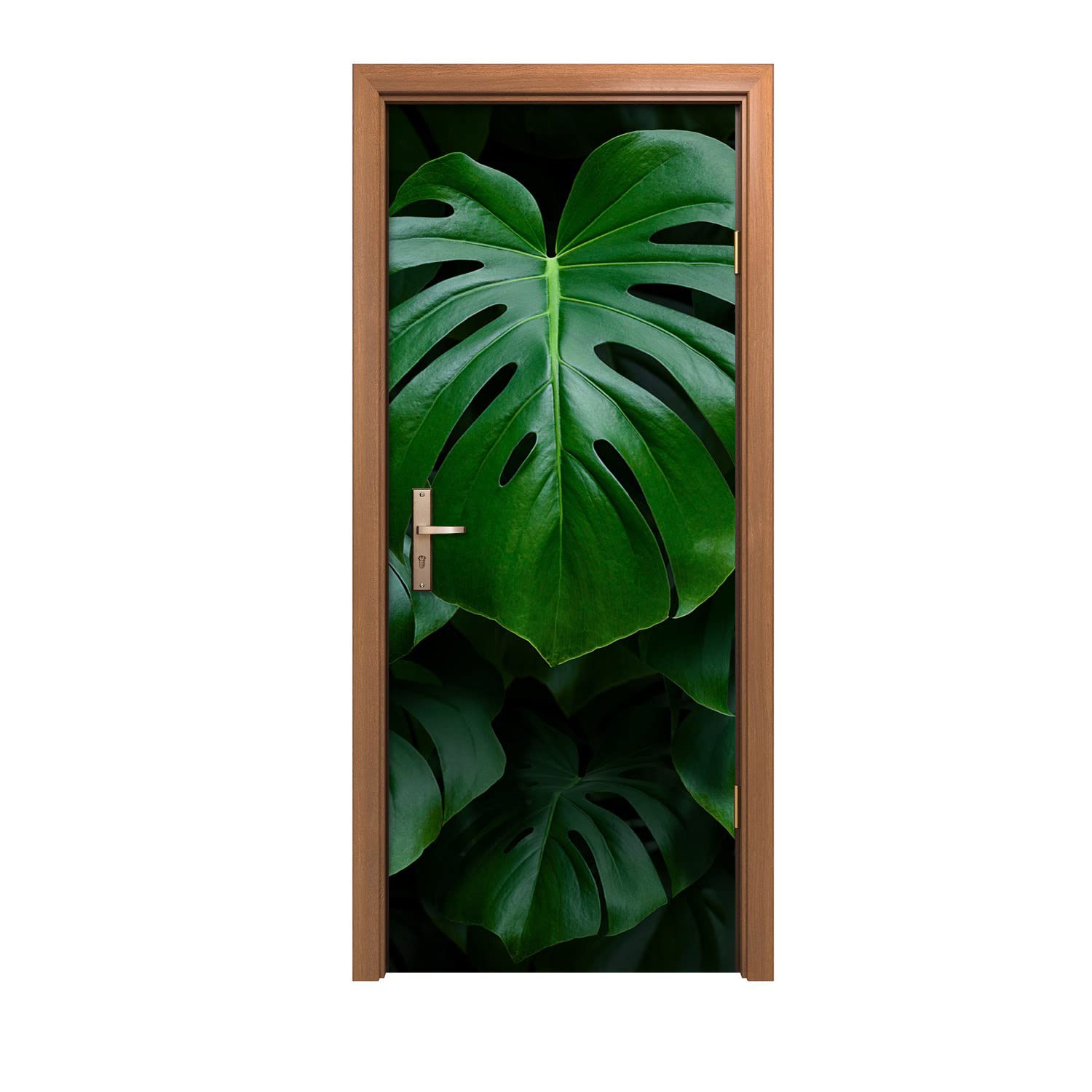 Autocollant de porte feuilles de plantes 80x200cm pour décoration murale