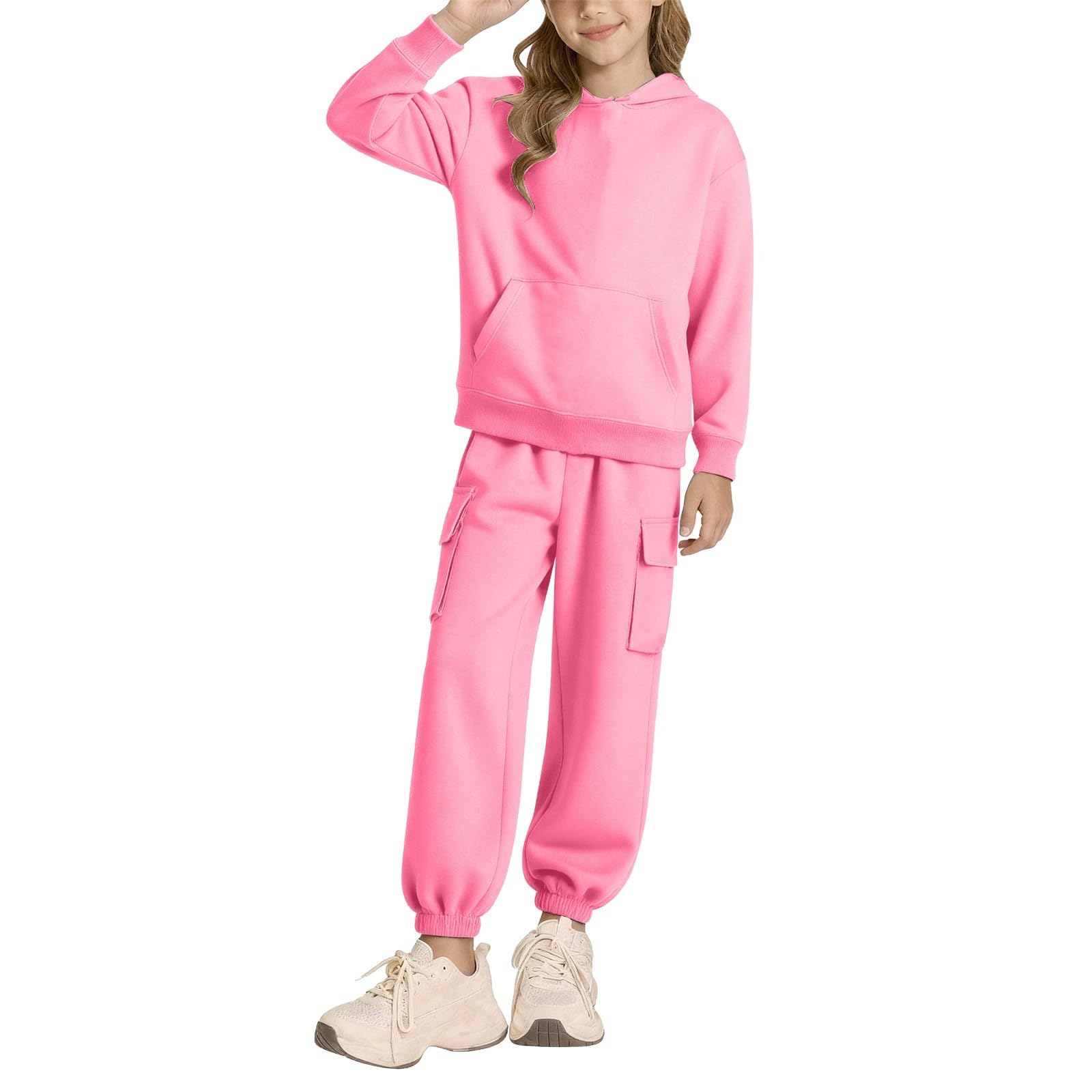 Tuta da ginnastica per bambini, a maniche lunghe, con cappuccio, pantaloni, set di abbigliamento per la scuola, sport, felpe con cappuccio, pantaloni della tuta, abbigliamento sportivo