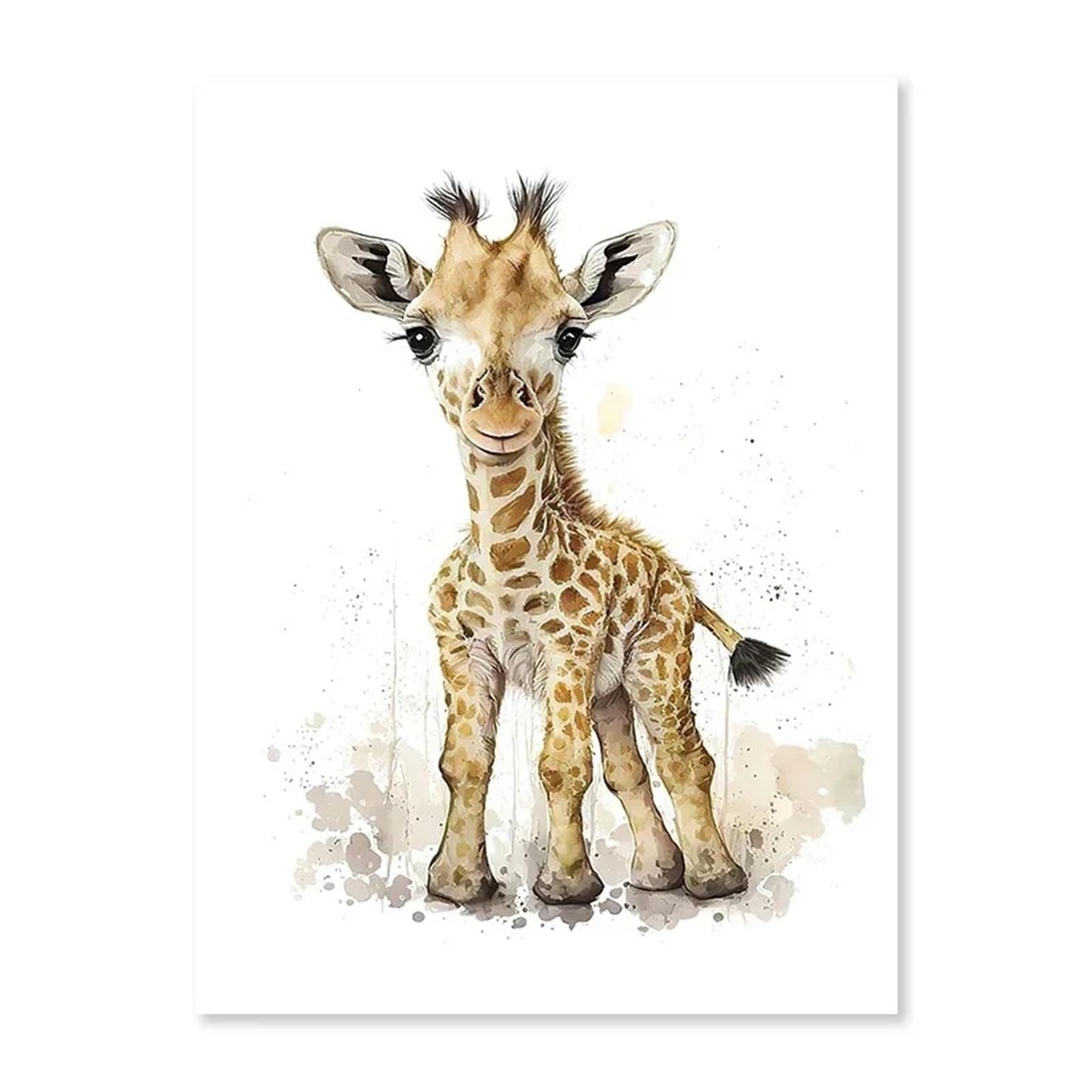 XENITE Wall Art Canvas Prints Elephant Panda Tiger Koala Cat Cartoon Animal Watercolor Posters Nursery Canvas Painting Wall Art Print Pictures Baby Room Decor(H,40X50cm)