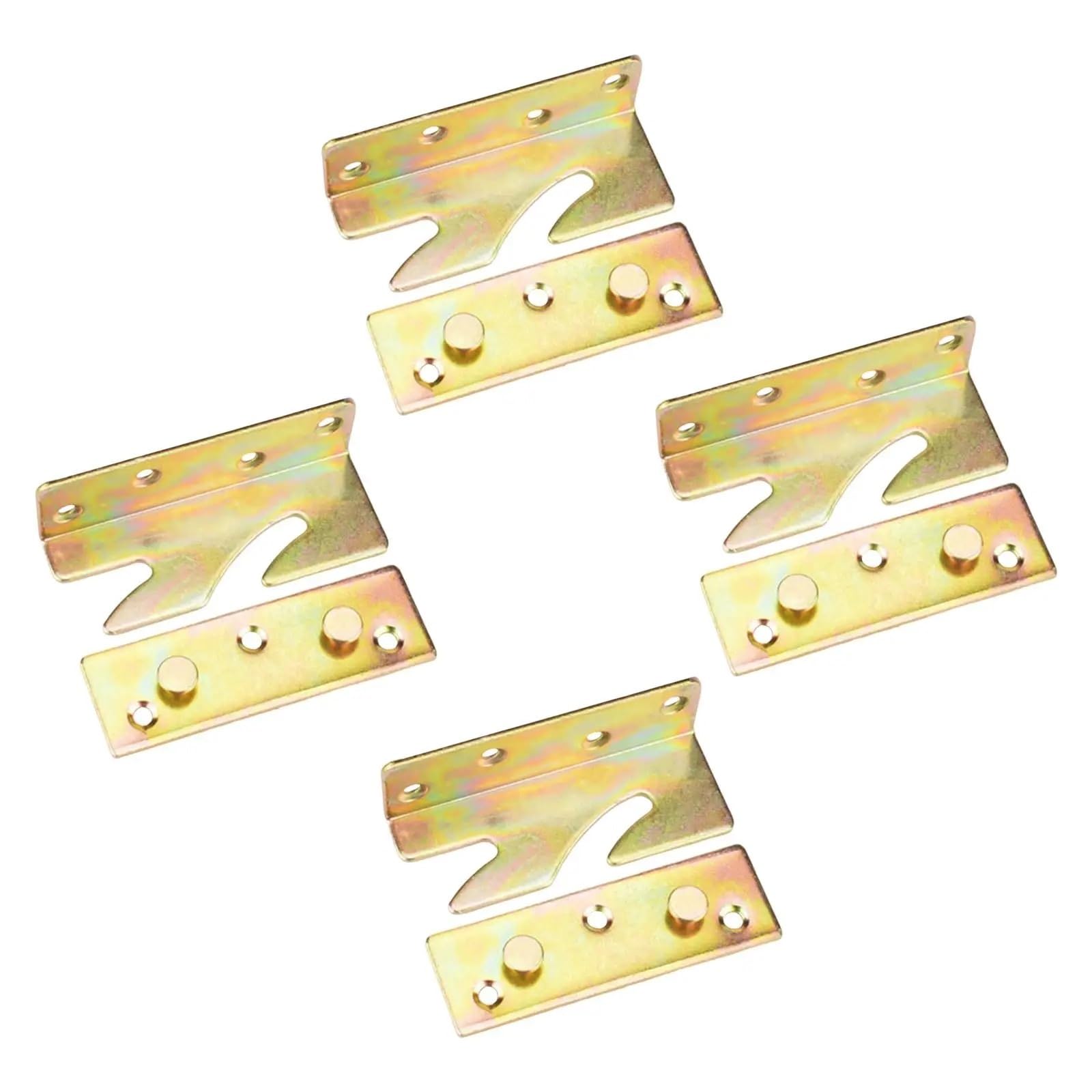 Huwoyg One Color 4 Sets Bed Rail Brackets Accessories Iron Hardware Furniture For Headboard Footboard Heavy Duty Frame Connector Fittings For Beds