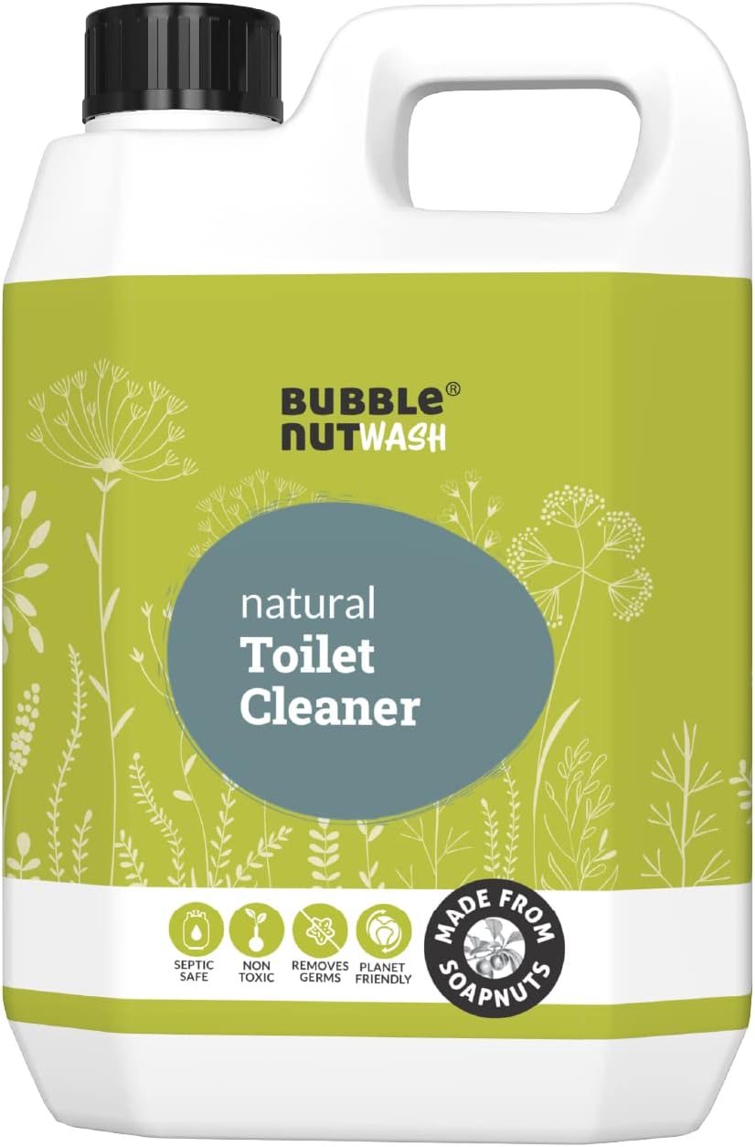 BubbleNut Wash Toilet Bowl Cleaner Liquid - Natural, Organic, Septic Safe, Fumes free, Biodegradable, Remover of Limescale & Yellow Stain from Hard Water, For Home and Office, Lime scale Descaler for Bathroom Floor (2.5 Lits)