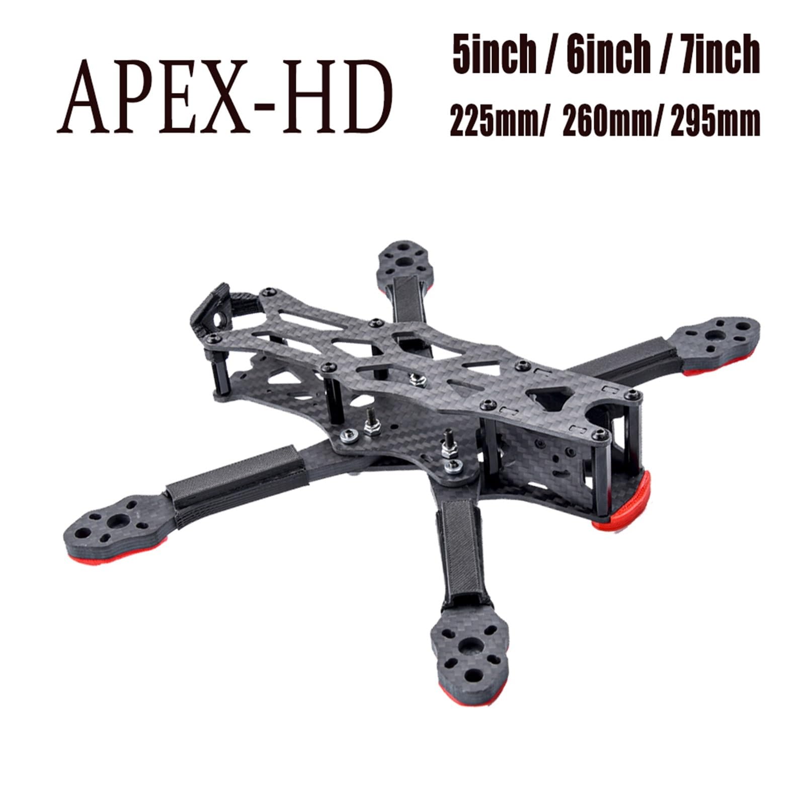 IWBR HD5 225mm HD6 260mm HD7 295mm 5 6 7 pollici in fibra di carbonio APEX-HD Quadcopter Kit telaio for APEX HD FPV RC Racing Drone (Size : APEX-HD 6inch)