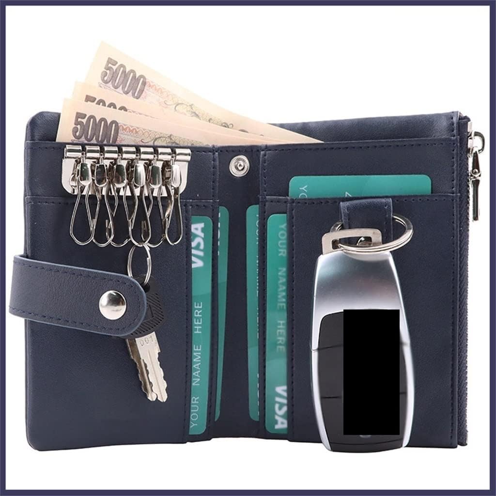 JSEIAJB Key Case Men's Leather Wallet Men's Card Holder Japanese Multifunctional Key Case