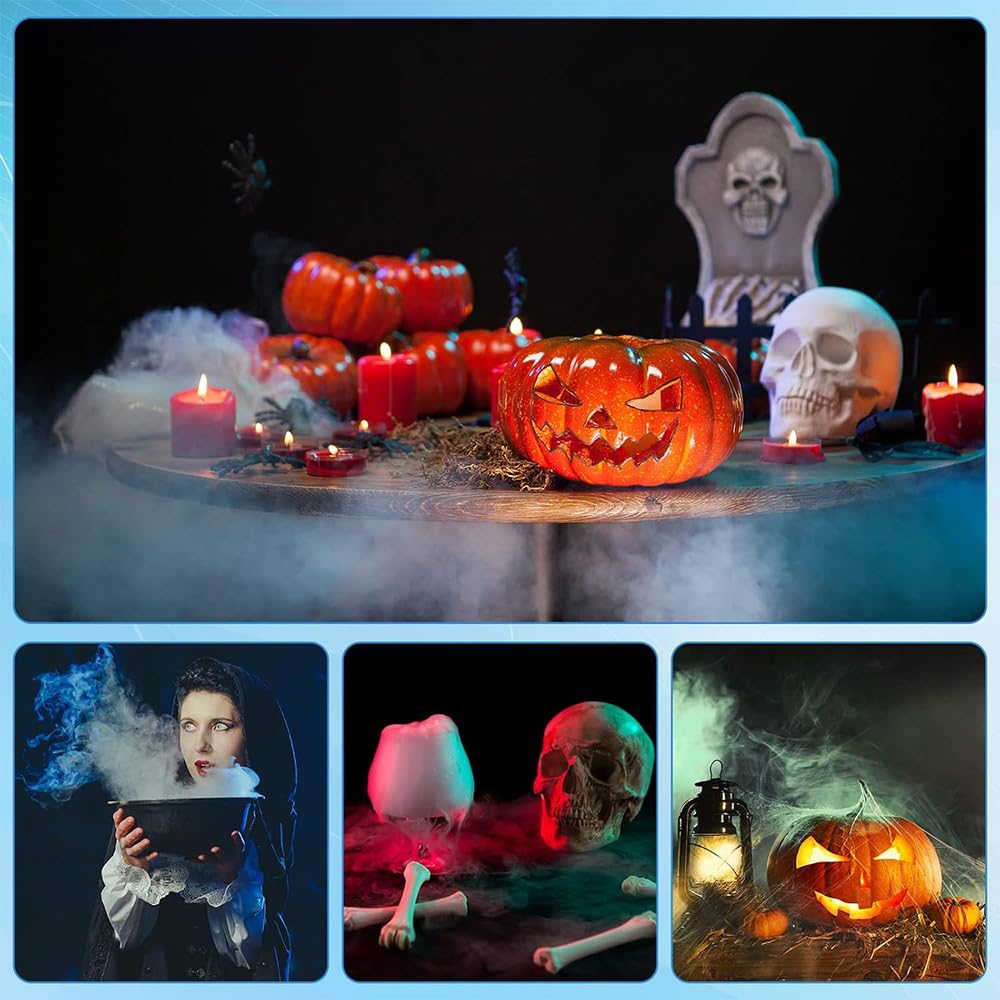 Macchina Nebbia Halloween,Mini Macchina per Nebbia con 12 LED Luci Colorate,Nebulizzatore ad Ultrasuoni per Acqua Con Protezione Anti-Traboccamento,Fumo Finto Halloween Per Un'atmosfera Festosa