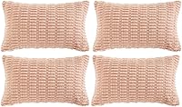 Vista 17 de Fancy Homi - Paquete de 4 fundas de almohada decorativas boho negras de 20 x 20 pulgadas para sala de estar, sofá, cama, decoración rústica moderna