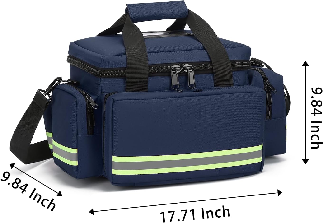 Medical Bag Empty Emergency Bag Medical Bag Organizer Professional First Responder Trauma Bag，First Aid Bagwith Detachable Dividers Medical Bag for Nurses,Home Health Care, EMT(Bag Only)