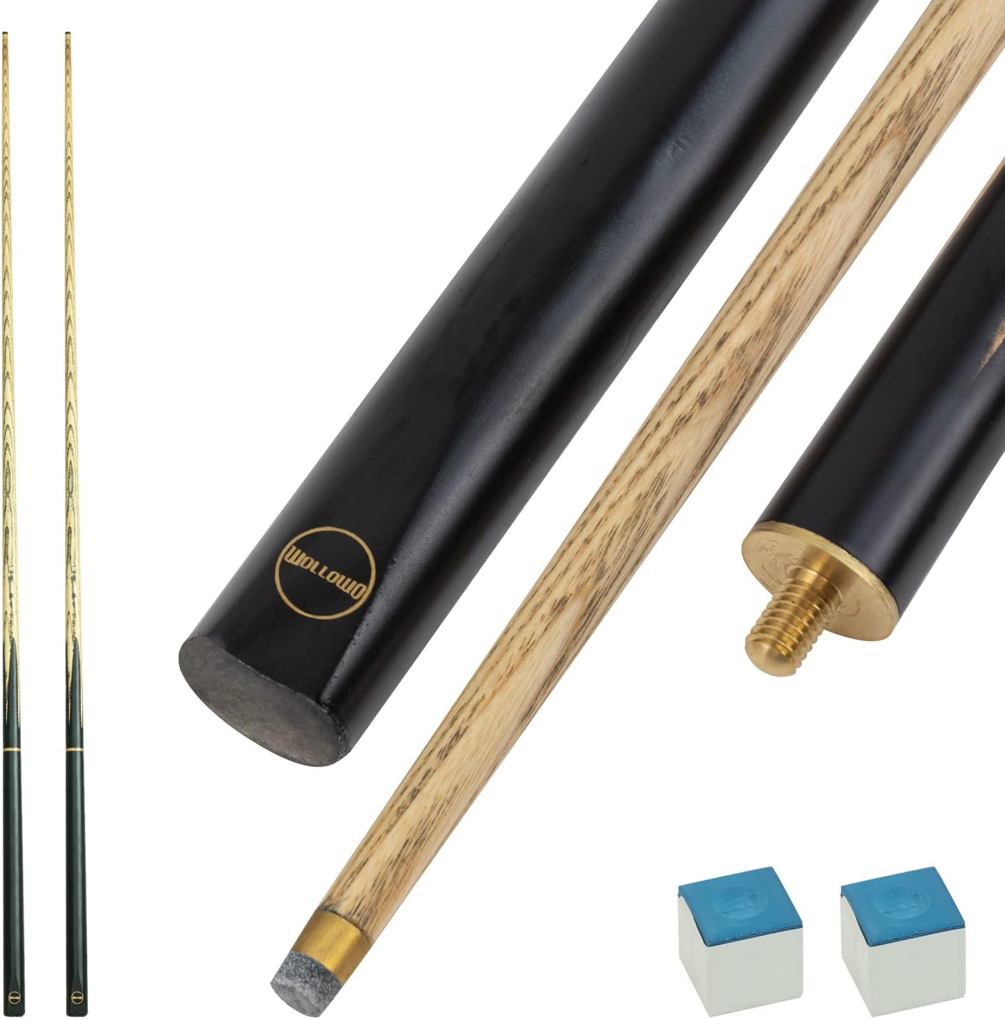2 x 57 Inch White Ash Wood Snooker/Pool Cues