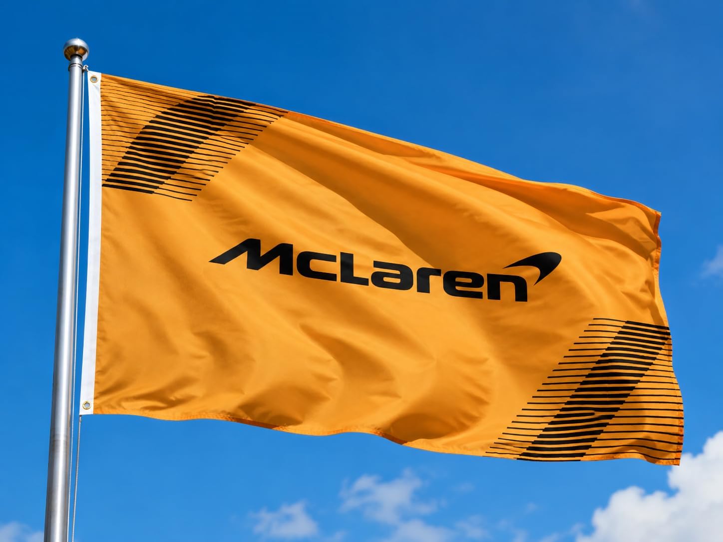Formula One F1 McLaren Flag Banner 3x5 Feet - Premium Car Fan Merch with Brass Grommets - Ideal for Outdoor Sports Enthusiasts