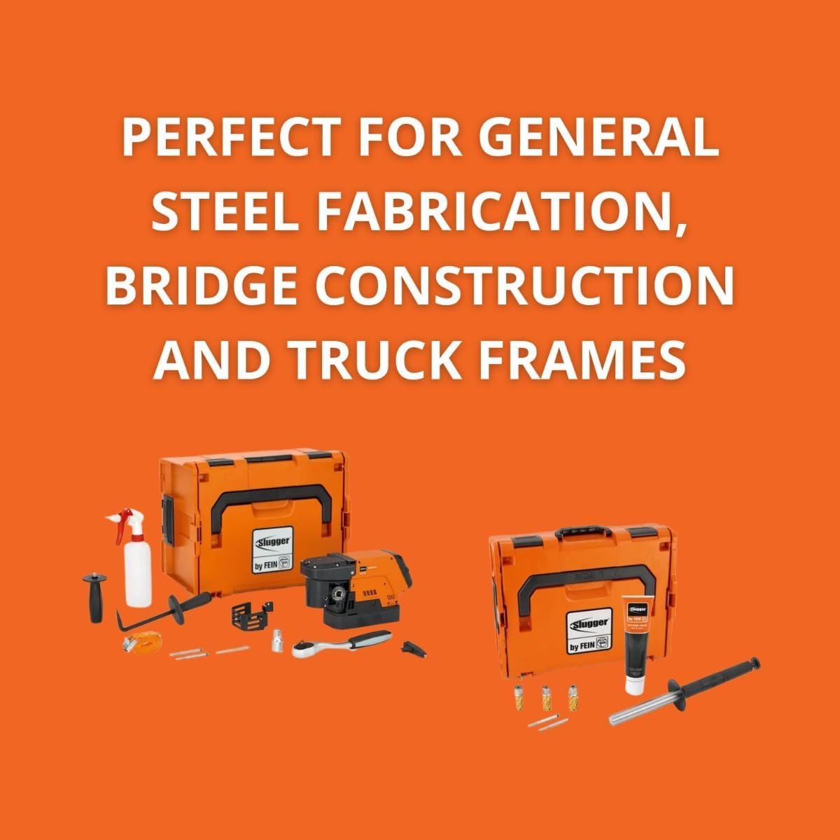 Fein JMC Magforce 90 Truck Frame HSS ID TIN Cutter Set - Magnetic Base Drill with Brushless Motor for Work in Hard-to-Reach Areas, 1,100W, 1-3/8" HSS Cutter Max. Diameter - 72732368090