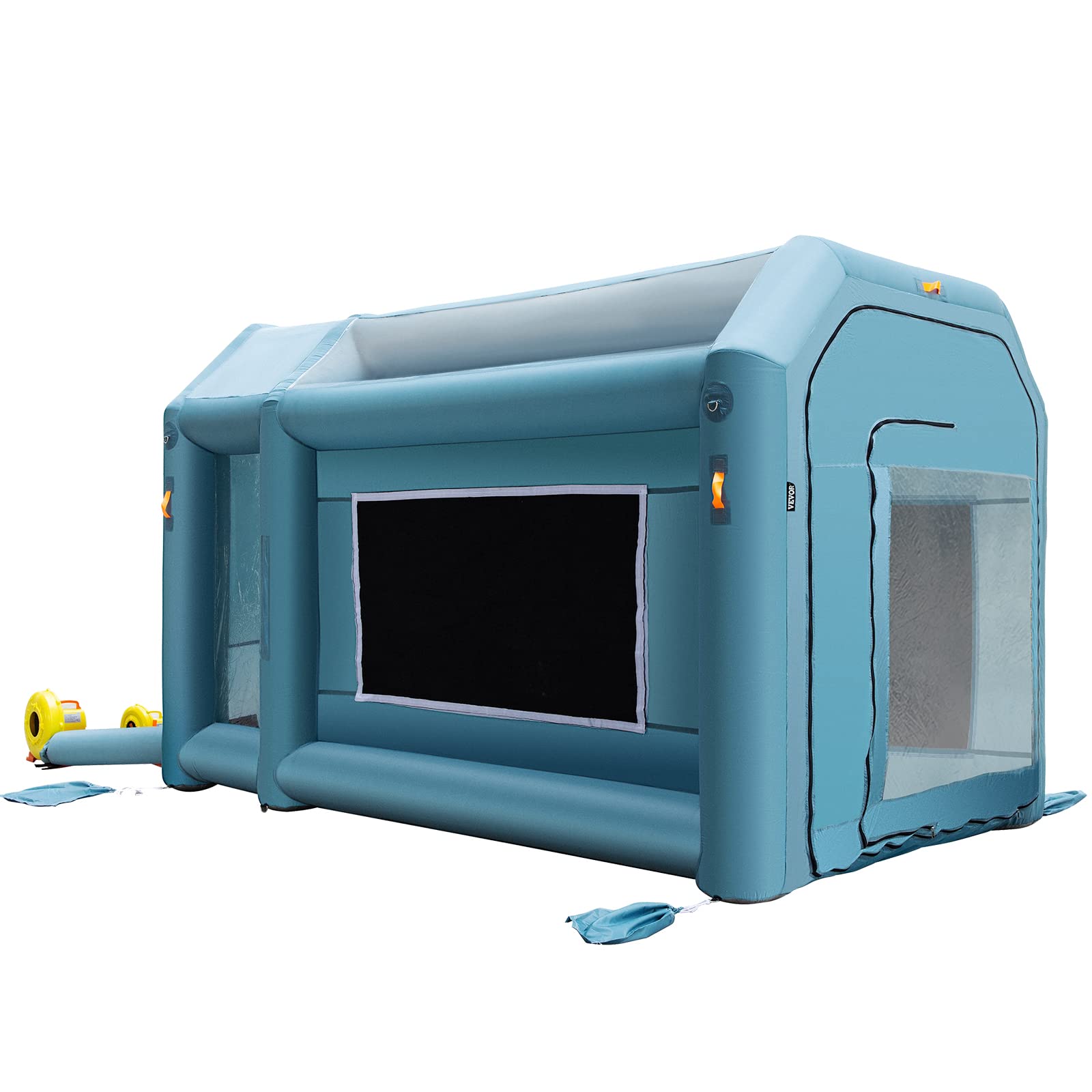 VEVOR Cabine de peinture gonflable 4 x 2,5 x 2,5 m - Tente en tissu Oxford 210D PVC - Cabine de peinture de voiture avec ventilateur de gonflage/ventilation - Idéal pour la peinture et la réparation