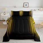 Teal Bleu et Gris Ombre Comforter Set Ombre Bedding Set Abstract Art Design Comforter Modern Quilt Set avec 1 Étui d'oreiller de taille jumelée