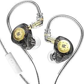 Fones de ouvido KZ EDX PRO com 1DD, Yinyoo EDX PRO fones de ouvido intra-auriculares com fio Hi-Fi Deep Bass Sound com 1DD Novo 10 mm Dynamic Driver Over Ear Headset com cabo destacável (preto, com microfone)