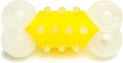 Germanhart Brinquedo para Cães em Formato de Osso com Led, Flutua na Água, Tamanho G, Amarelo