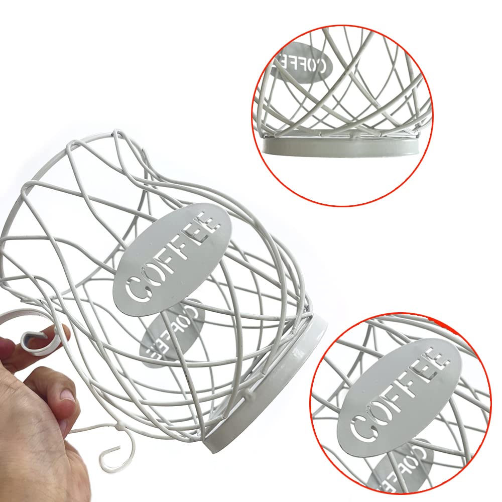 Canasta de almacenamiento de café, Cesta De Cápsulas De Café, Cesta Almacenamiento Cápsulas Café Soporte, Cesta De Almacenamiento De Cápsulas De Café para Cápsulas De Café (Blanco)