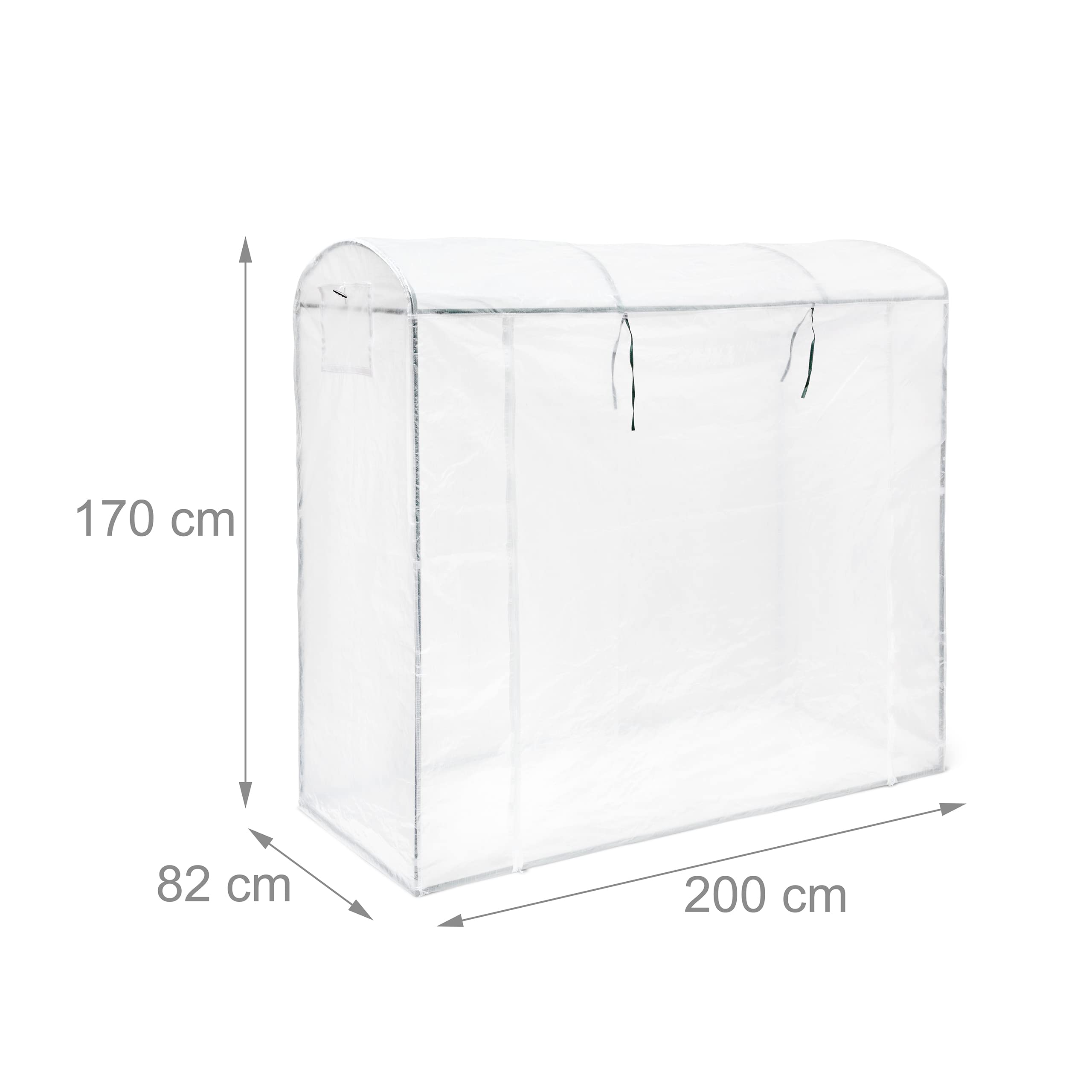 Relaxdays Serra XL per Pomodori, con Tetto Arrotondato, Resistente ai Raggi UV, HxLxP: 170 x 200 x 82 cm, Trasparente