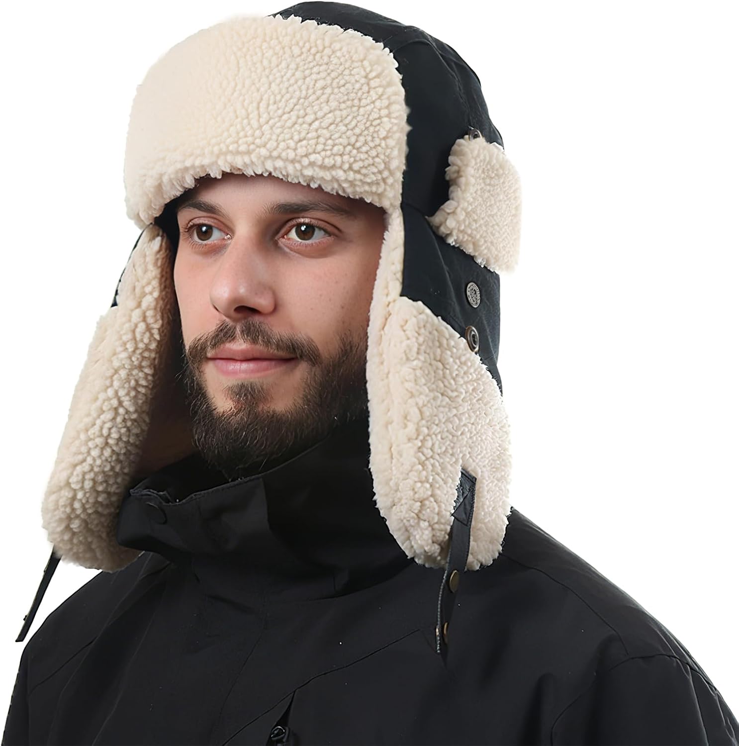 Ushanka Trapper hat, Winter Russian Hats for Men & Women Bomber Hat with Ear Flaps Warm Eskimo Trooper Hats