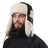 HIKERBRO Ushanka Trapper hat, Winter Russian Hats for Men & Women Bomber Hat with Ear Flaps Warm Eskimo Trooper Hats