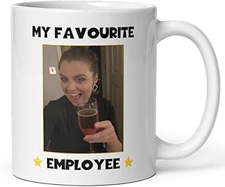 Confidently Quirky - My Favourite Employee White Mug, Personalised Photo Funny Joke Manager Mug, Funny Boss Birthday Gift, Funny Work Bestie Birthday, Leaving Gift, My Favourite Employee