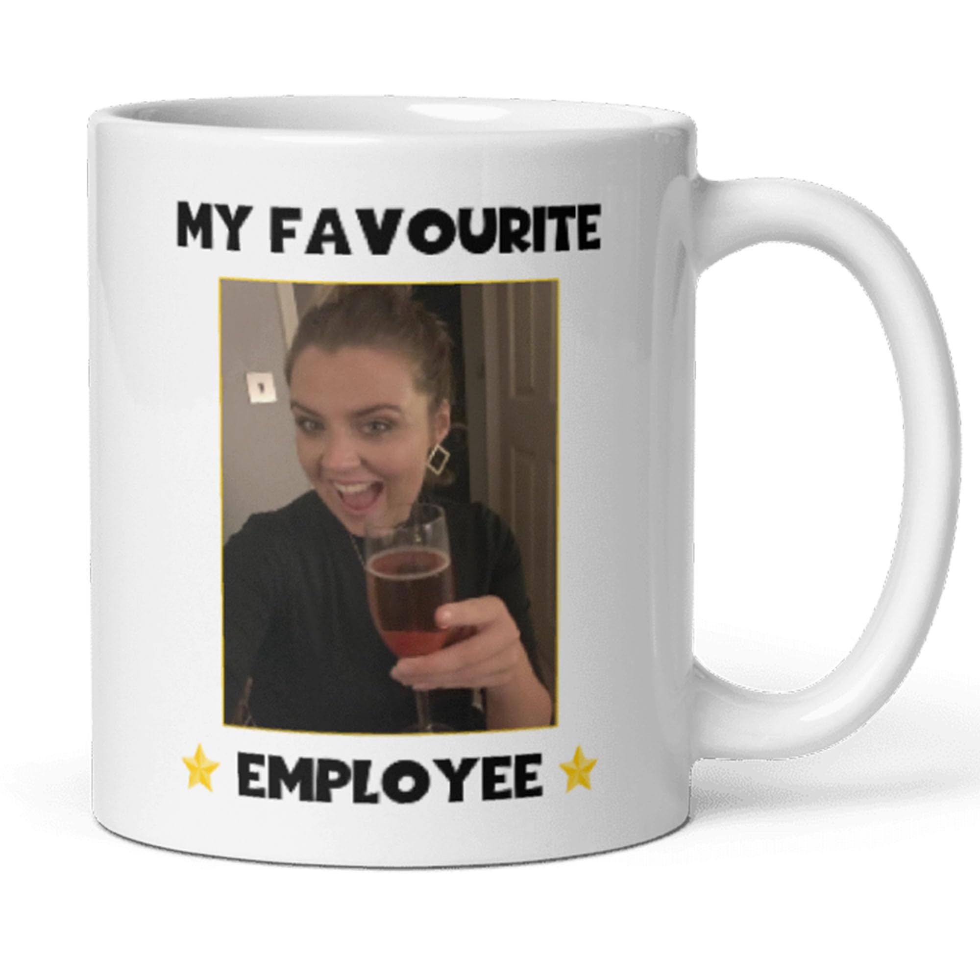 Confidently Quirky - My Favourite Employee White Mug, Personalised Photo Funny Joke Manager Mug, Funny Boss Birthday Gift, Funny Work Bestie Birthday, Leaving Gift, My Favourite Employee