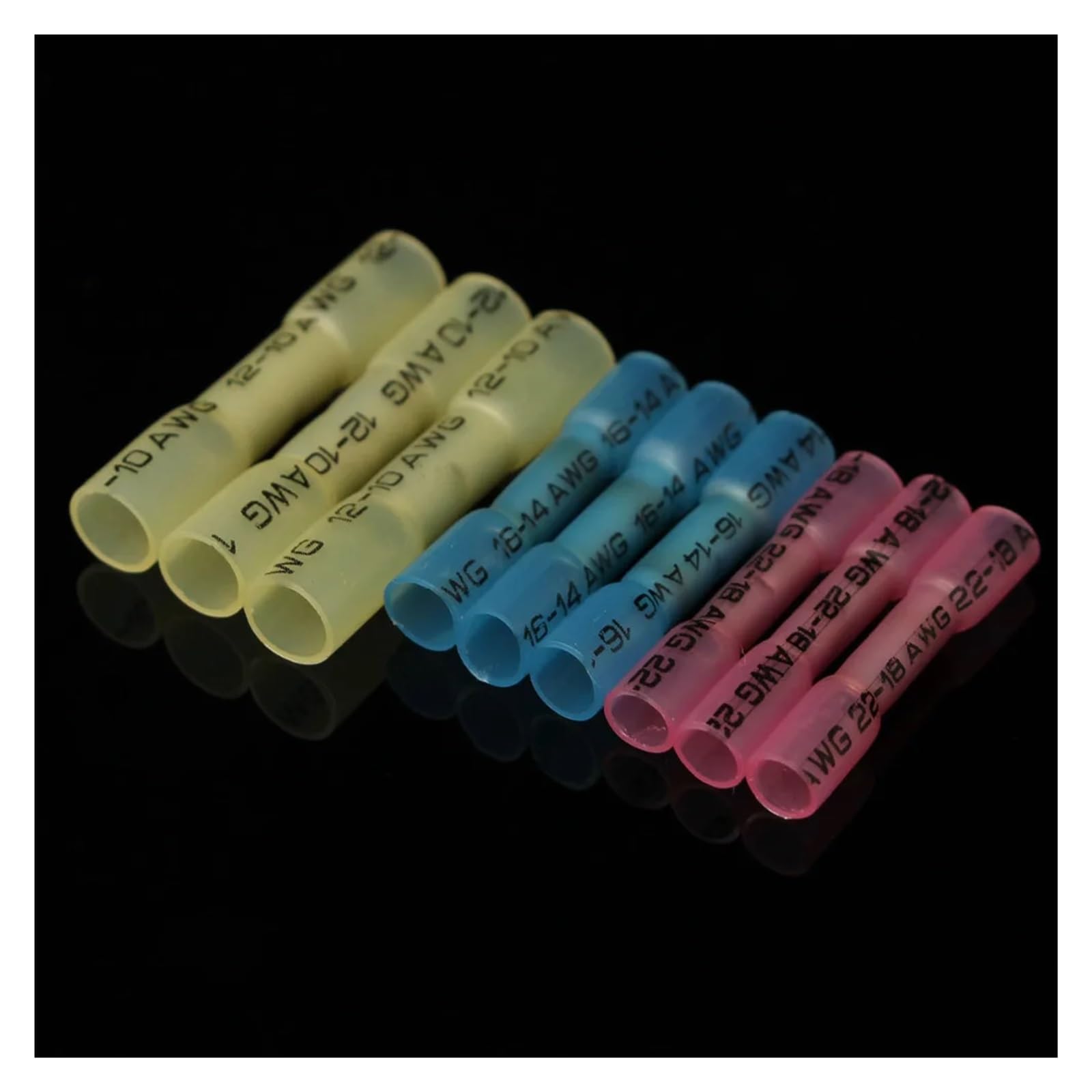 300 stücke BHT1.25 BHT2 BHT5 Isolierte Schrumpfstoßverbinder Draht Elektrische Crimpanschlussverbinder Schrumpf 22-18 16-14 12-10AWG