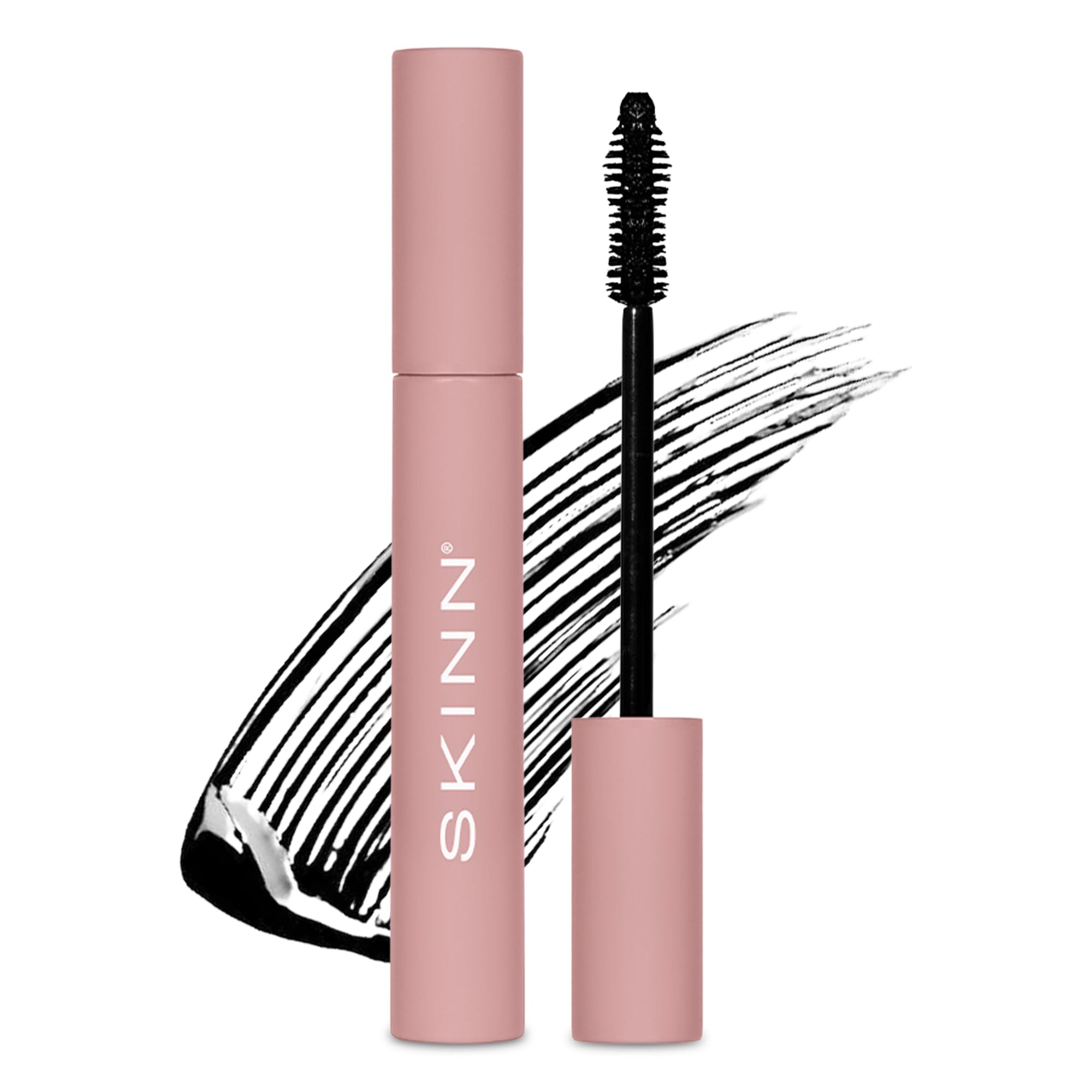 SKINN Lash-Redemption 4-in-1 Mascara - Eyelash Mascara with Soft Bristle & Hourglass Applicator Thickens, Curls, Lengthens & Nourishes Lashes -