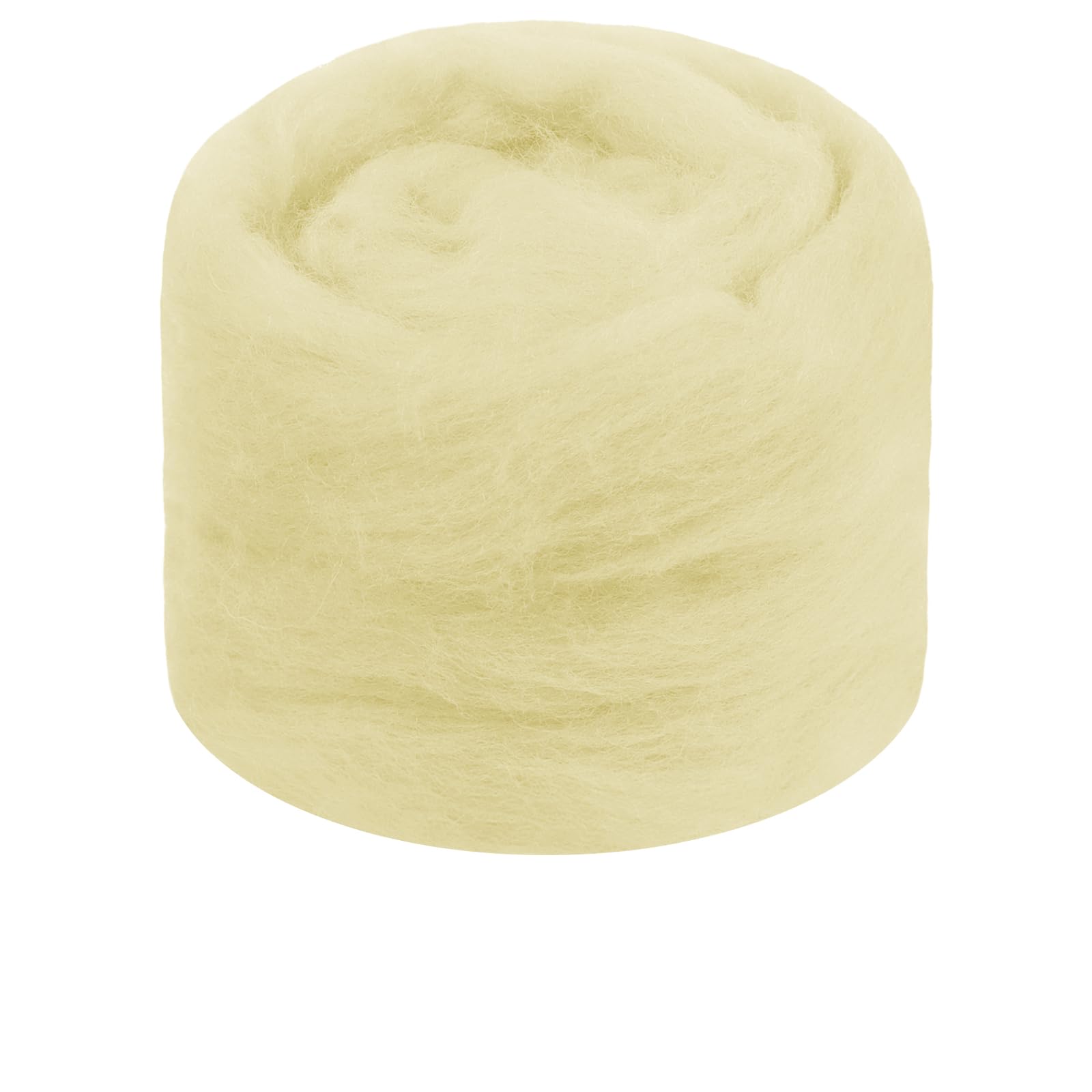 JeogYong Needle Felting Wool, 1.76oz Wool Roving Chunky Wool Yarn, Cream Yellow Wool Roving Yarn for Needle Felting, Wet Felting, Felting Projects, DIY Crafts