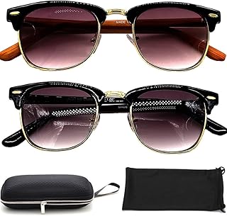 Nearsighted Shortsighted Myopia Distance Glasses for Outdoor Indoor Uv Protection + FREE Hard Case Storage (NS ClubM SUN 2PK 2.5+HC)