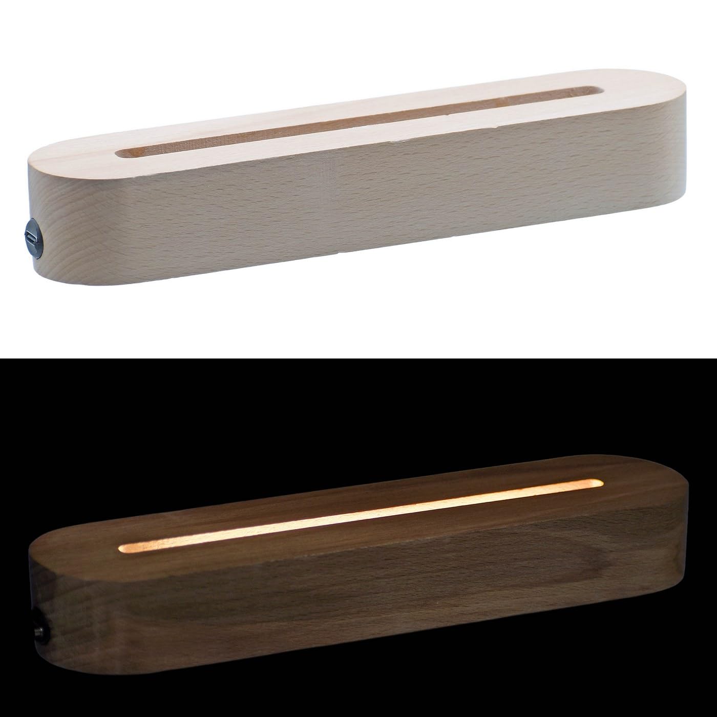 Wooden LED Light Stand 8 Inch, 10MM, WSWC02 | 6 Inch LED Light, Warm Glow, Natural Wood Finish, Oval Shape, USB Powered-image-42