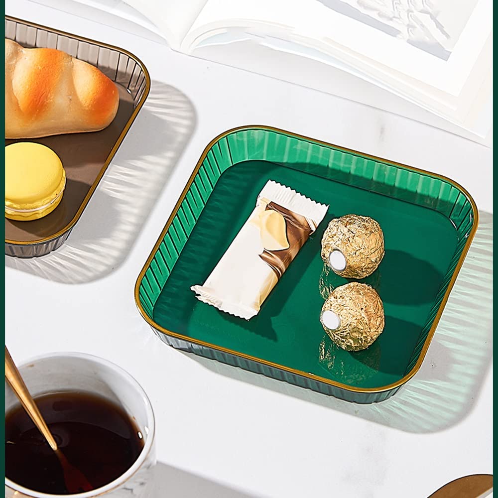 HEXEH Salatteller Acht-teiliges Set mit Klammer kreativer moderner Snackteller Frucht Snack Tisch Spucke Bone Teller Haushalt Desktop Müllplatte Plastikteller (Color : A)