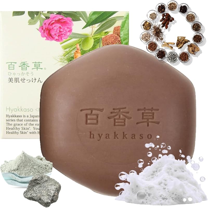 Sabonete facial e corporal 百香草 com ervas e minerais, 80 g