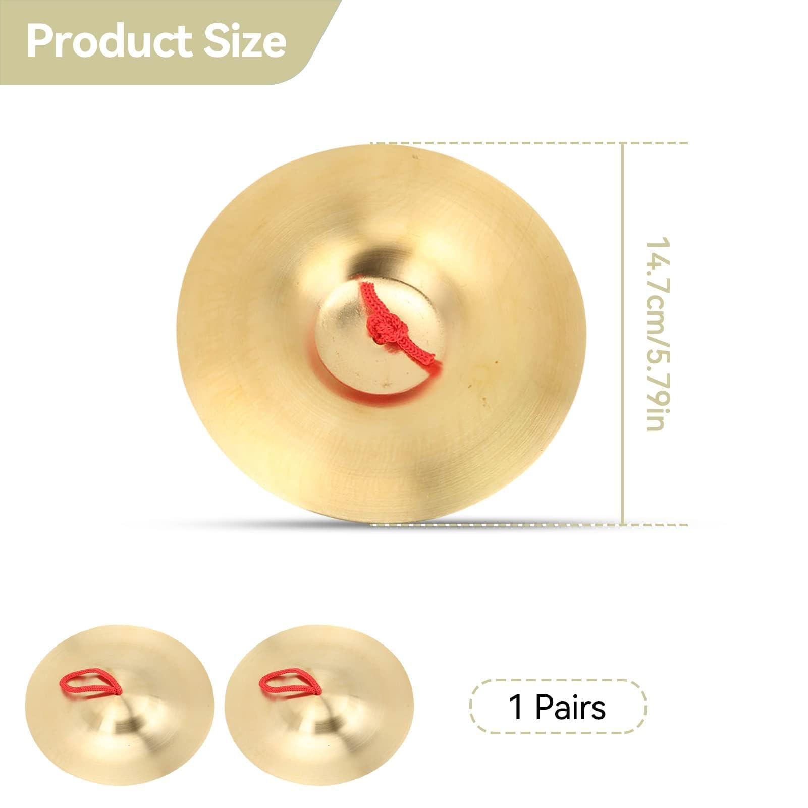 Agatige Crash Cymbale, 2 pièces en laiton à main cymbale instrument à percussion jouet pour enfants adultes Agatige6fbt1a37wh
