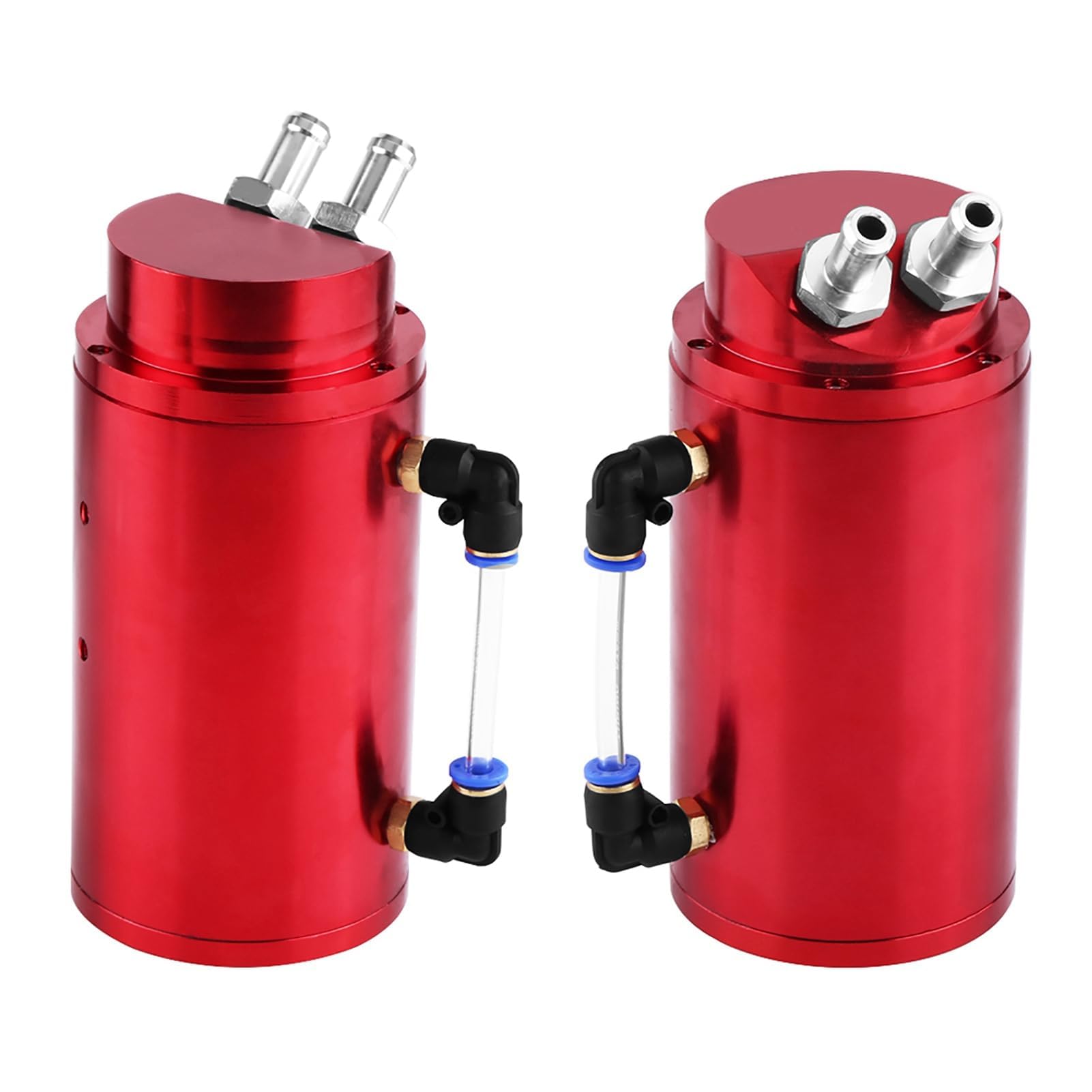 Réservoir de collecte d'huile en aluminium universel pour voiture avec raccords de tuyau de 10 et 15 mm