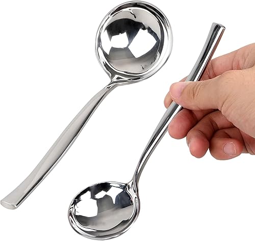Miniatura 7 de Cucharón de sopa de 4 piezas, cuchara de sopa de salsa de acero inoxidable