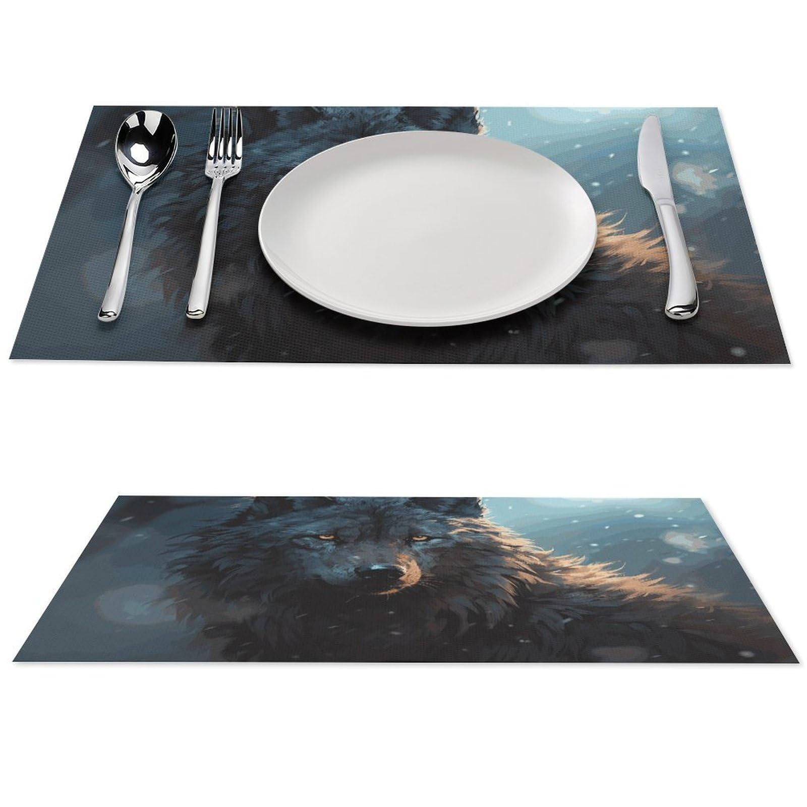 Sets de table loup pour repas en extérieur et fêtes de vacances