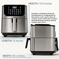 Vista 6 de Yedi Evolution - Freidora de aire, 6.8 cuartos de galón, acabado de acero inoxidable, cesta de cocina de cerámica, con kit de accesorios de lujo