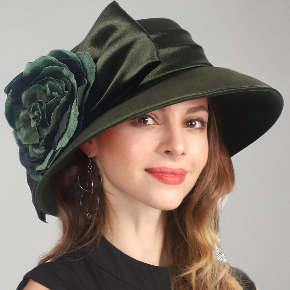 Women 100% Wool Felt Winter Hat 1920s Vintage Cloche Church Party Dress Hats