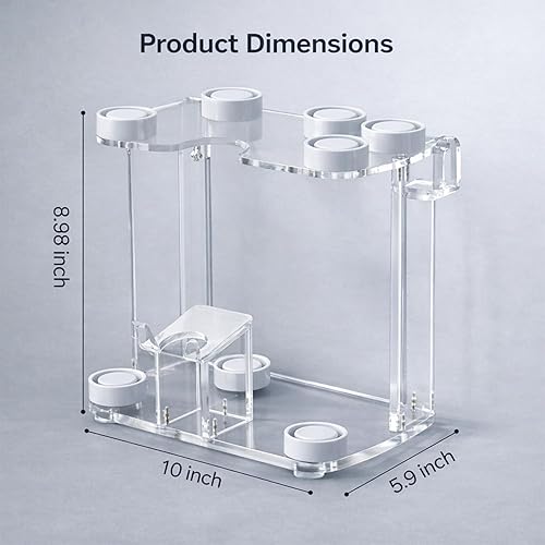 Miniatura 5 de Dyson Airwrap - Soporte de aire de Chorten Nyima, organizador Dyson Airwrap con 8 ranuras, soporte acrílico transparente para secador de pelo de