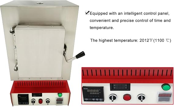 110V 3000W Muffle Furnace High Temperature Burnout Oven Integrated Laboratory Jewelry Processing Furnace 1100C Highest Temperature
