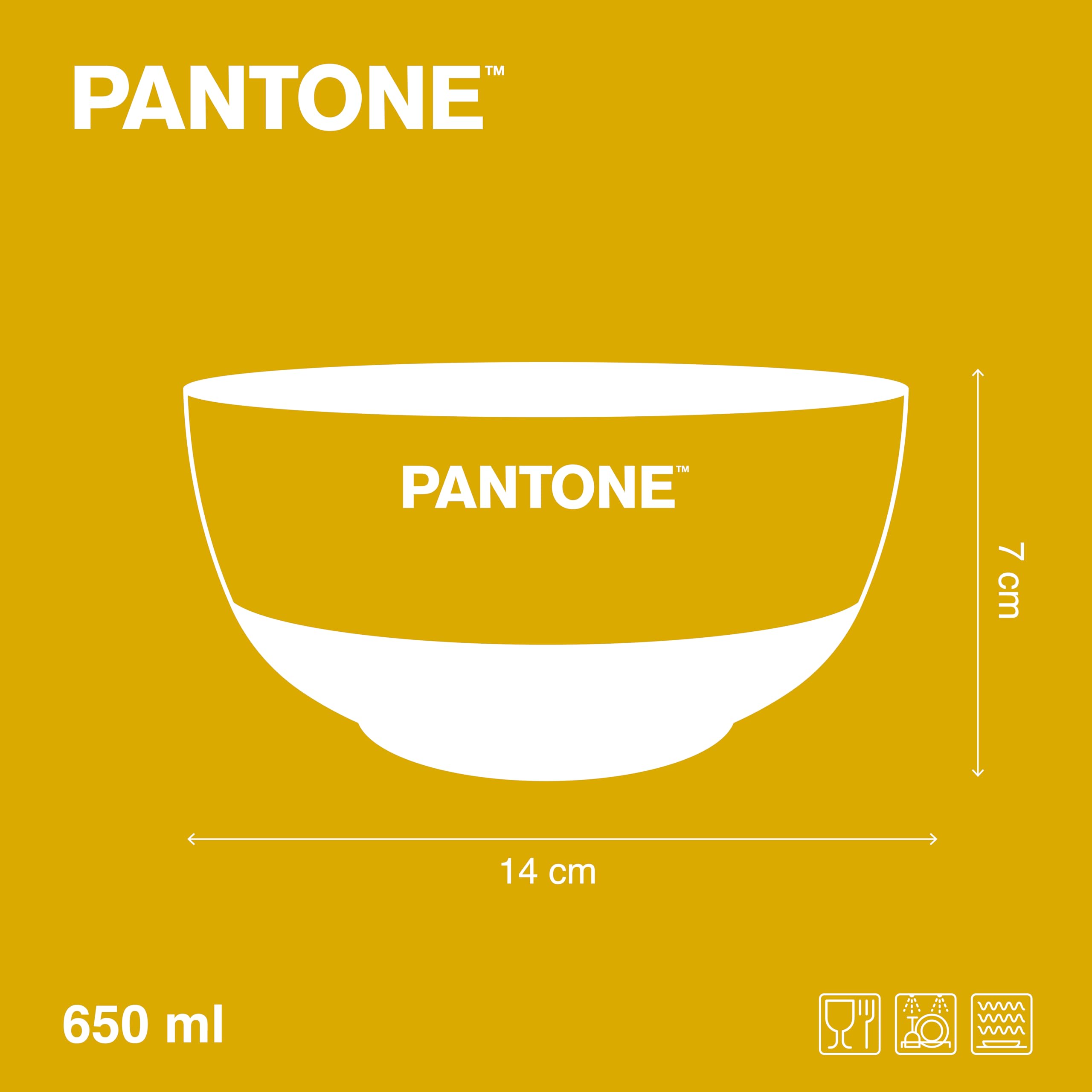 Pantone Ontbijtmok van robuust porselein, duurzaam, vuilafstotend, krasbestendig, geurneutraal, koffiekopjes, 350 ml, cadeau-idee voor Kerstmis, vaatwasser- en magnetronbeker