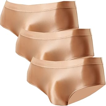 Mens Seamless Stretch Silk Briefs Solid Color Moisture-Wicking Underwear Soft Comfort Breathable Underpants