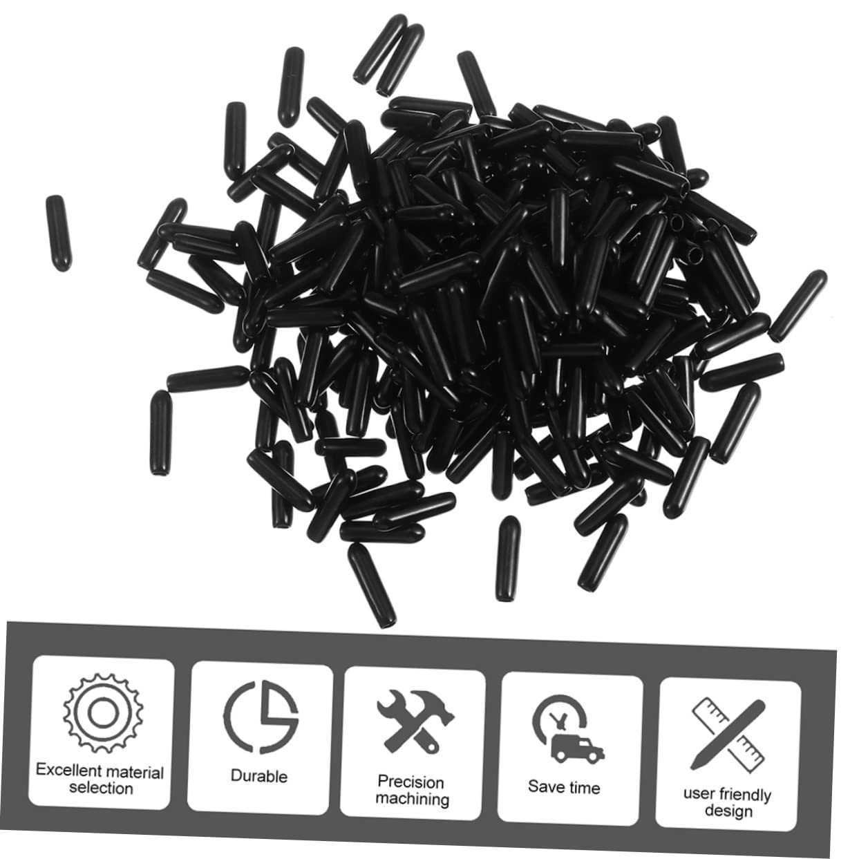 Screw End Caps 750 Pcs Thread Protection Cap Rubber Set Soft Bolt Screw Protectors, 2X0.3CMx3pcs, Blackx3pcs, YCS30W320196JY