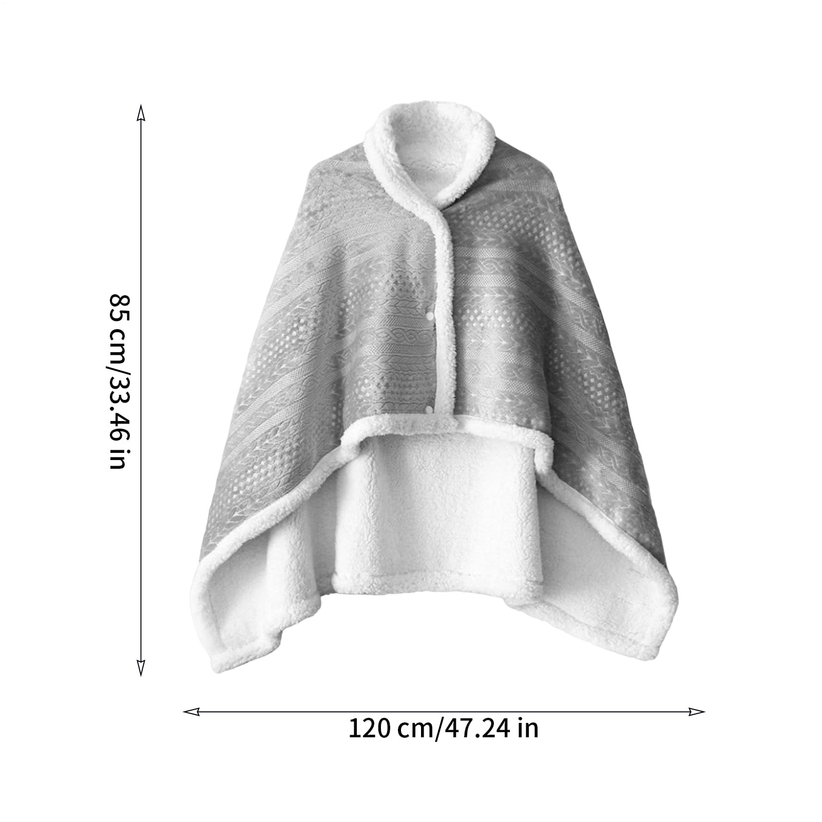 Generisch Poncho da donna, invernale, caldo, poncho da donna, in pile, portatile, coperta, comoda coperta con bottoni, per letto, divano, ufficio
