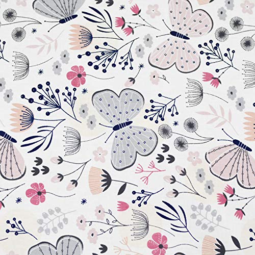 Brandream Butterfly Baby Crib Bedding Set Girls Farmhouse Floral Nursery Bedding Blanket Set Ruffle Pink Tassel Bedding 3 Pieces Cotton #TOP4